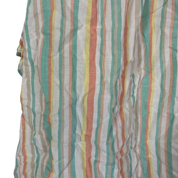 Foxcroft Womens Fox Croft Striped Linen Sleeveless Tie Front Button Up Top 24W - Picture 12 of 16